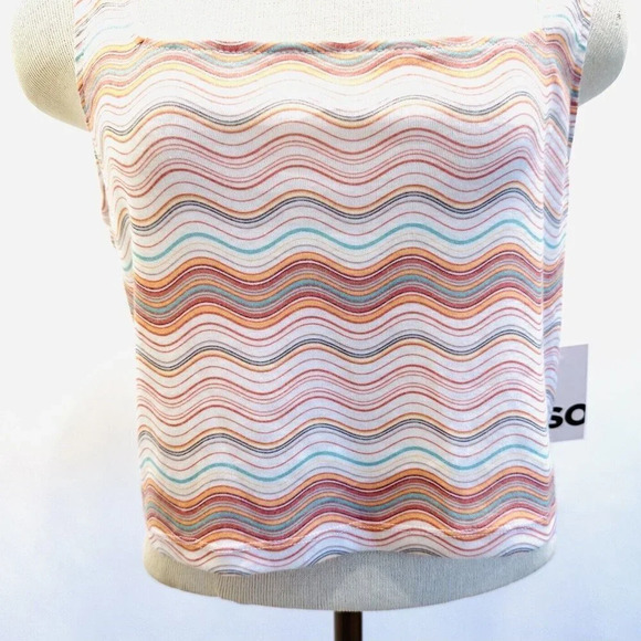 NWT SO Goods For Life Juniors Sleeveless Pullover Square Neck Striped Top Sz XL - Picture 3 of 10